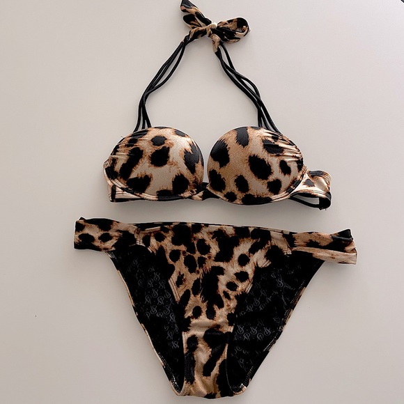 Victoria's Secret Other - VS Bombshell Add-2-Cups Push-up Bikini Set (top 32B bottoms M) Leopard/Cheetah